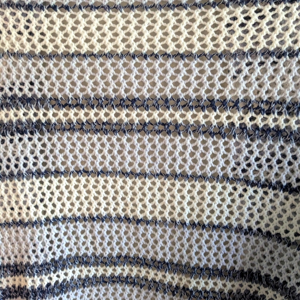 GAP Body Crochet Sweater Cardigan Tunic Length 100% Cotton Size XL Blue - Picture 3 of 6